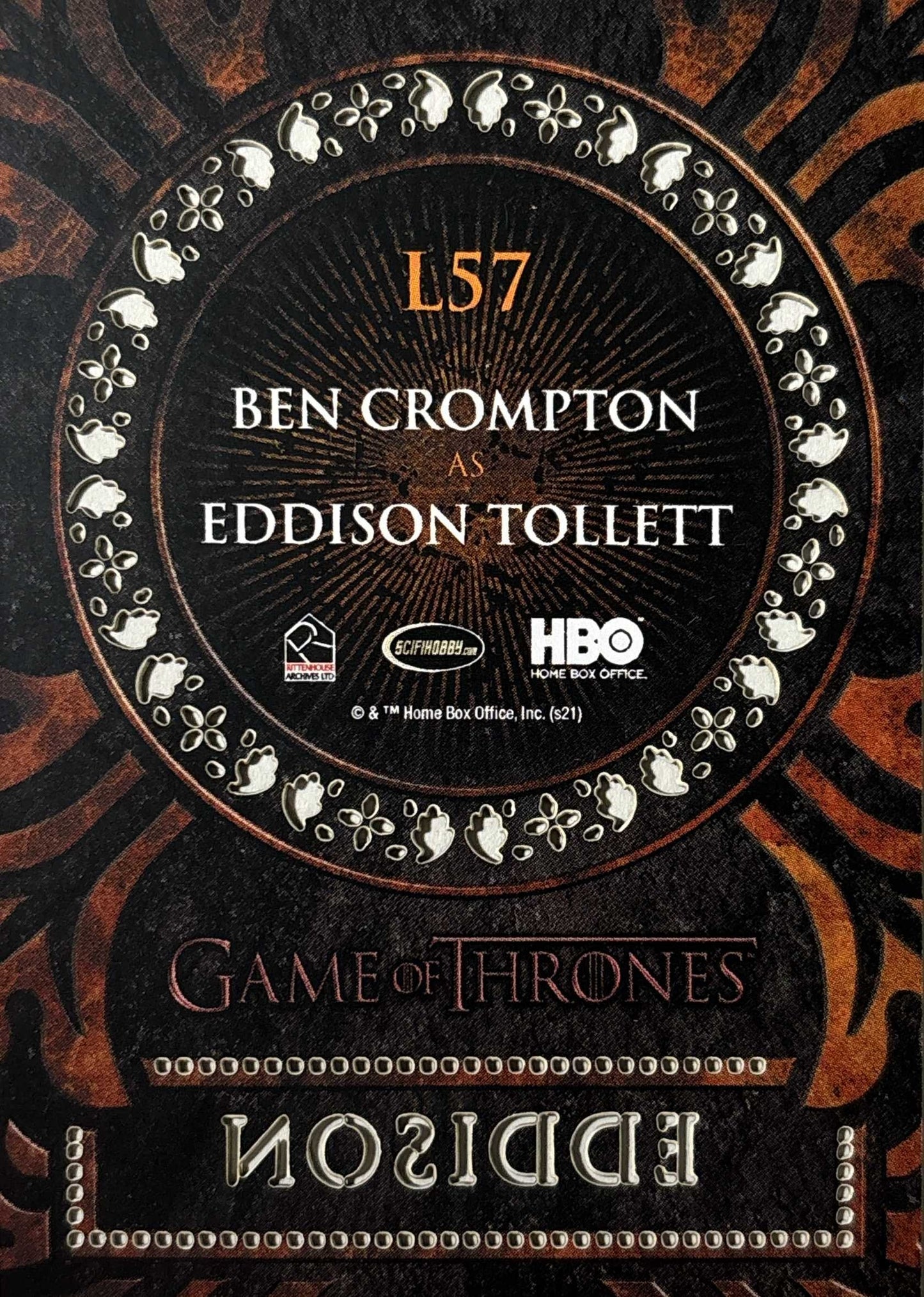 Lasercut Eddison Tollett (L57) - Game of Thrones Iron Anniversary 1