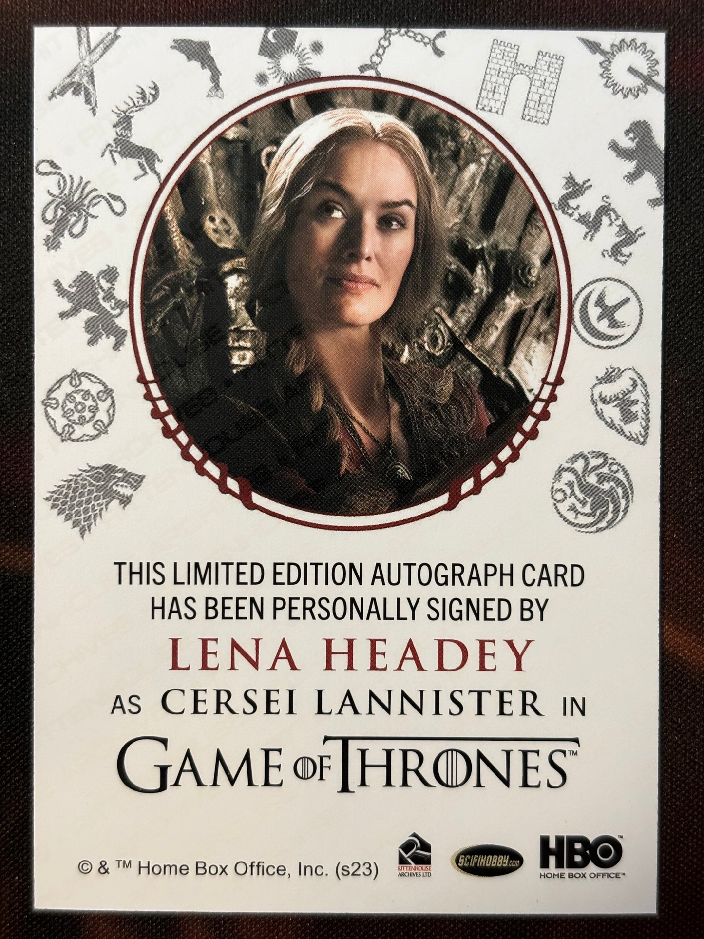 Lena Headey Sigil Red Autogramm - Game of Thrones Legends of the Realm