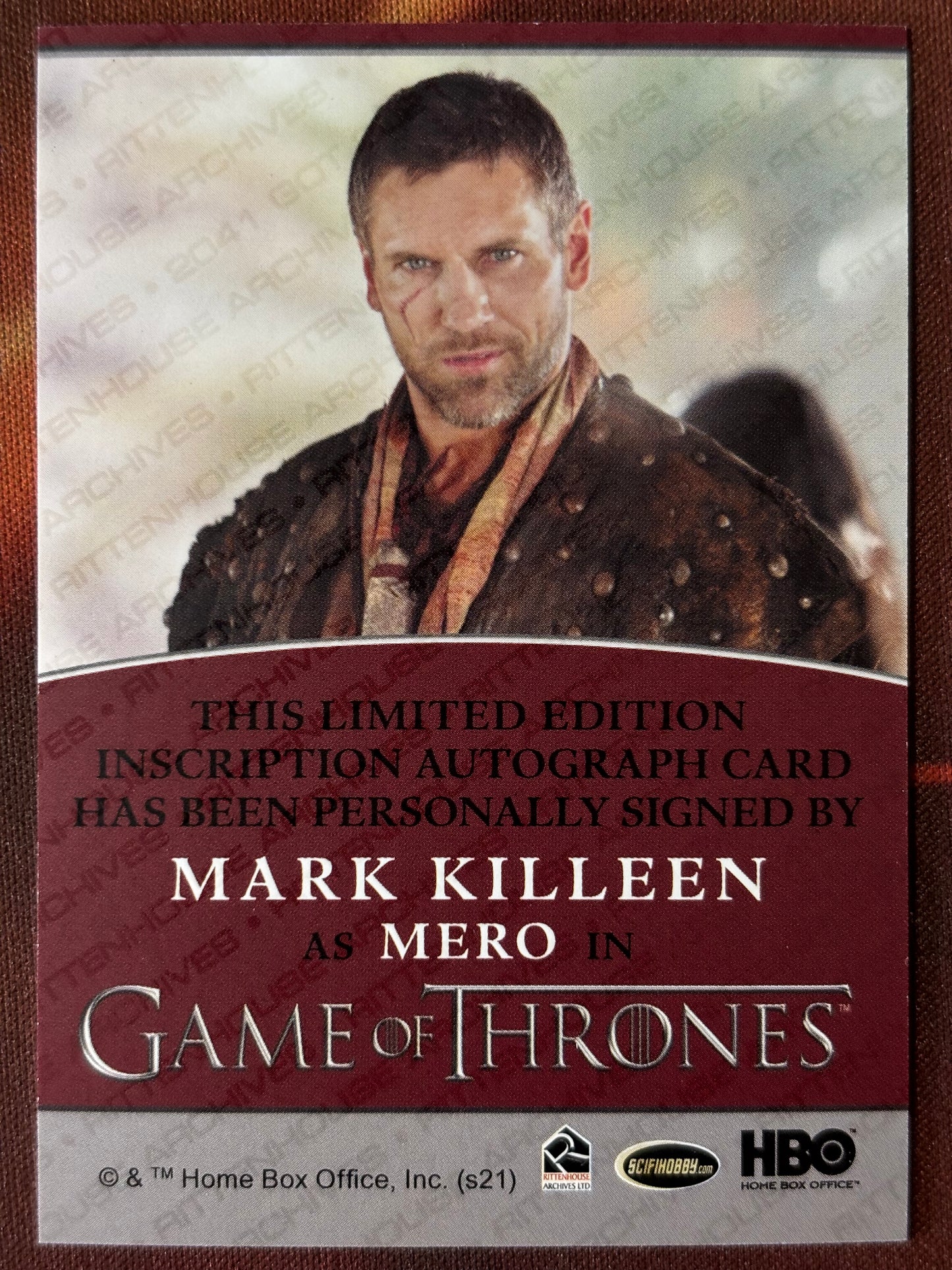 Mark Killeen Inscription Autogramm - Game of Thrones Iron Anniversary Series 2