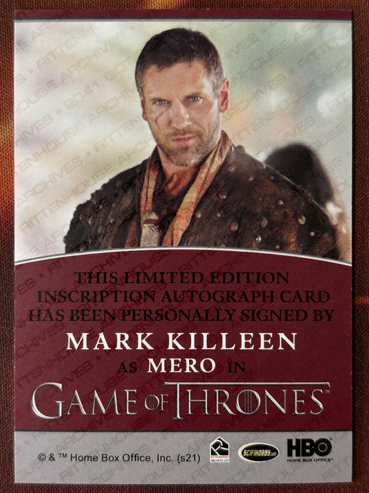 Mark Killeen Inscription Autogramm - Game of Thrones Iron Anniversary Series 2