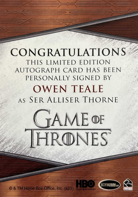 Owen Teale Quoted Autograph - Game of Thrones Art & Images
