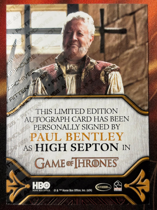 Paul Bentley Legacy Autograph - Game of Thrones The Great Houses
