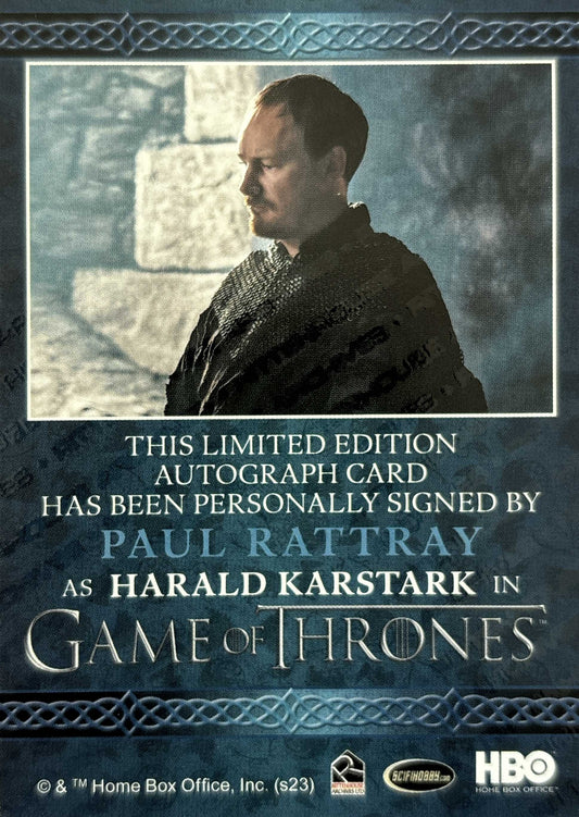 Paul Rattray Blue Autograph - Game of Thrones Art & Images