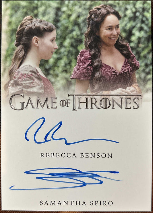 Rebecca Benson & Samantha Spiro Dual Full Bleed Autogramm - Game of Thrones Complete Trading Cards