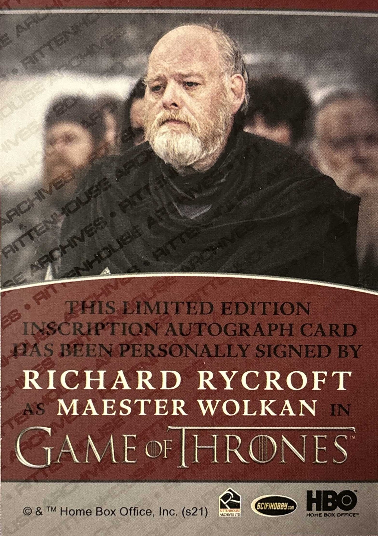 Richard Rycroft Inscription Autograph - Game of Thrones Iron Anniversary 2