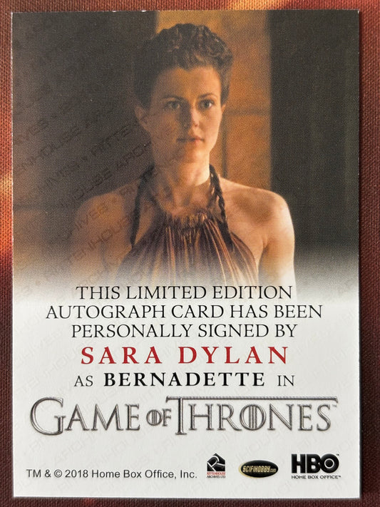 Sara Dylan Full Bleed Autogramm - Game of Thrones Season 3