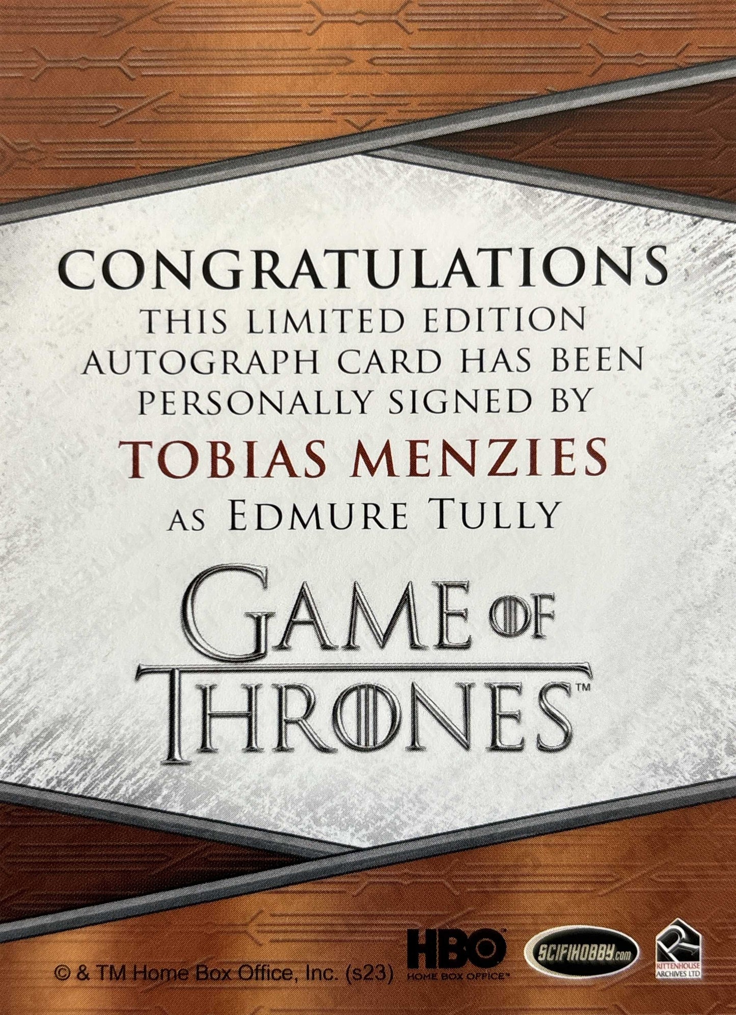 Tobias Menzies Quoted Autograph - Game of Thrones Art & Images
