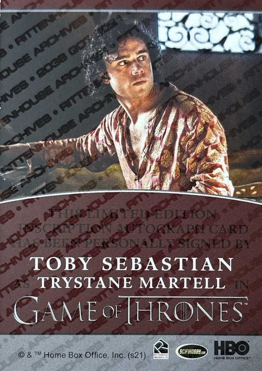 Toby Sebastian Inscription Autograph "Game of Thrones" - Game of Thrones Iron Anniversary 2