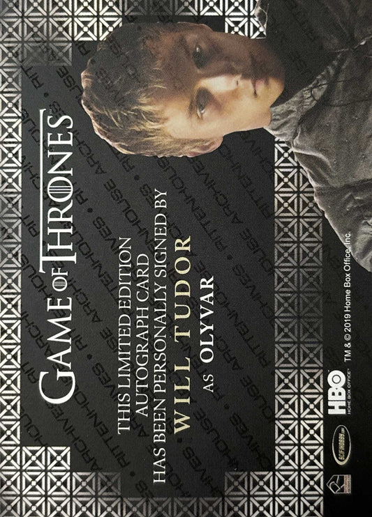 Will Tudor Valyrian Steel Autograph - Game of Thrones Season 7 Trading Cards